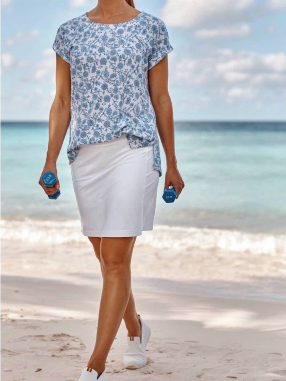 J. Jill White Fit A-Line White Knit Skort Size Small